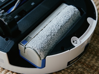 モップを洗いながら水拭きするから、ずっと清潔。床がピカピカ気持ちいい！